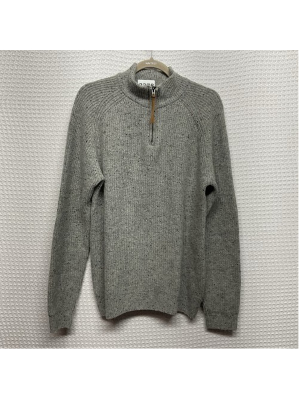 Flint and Tinder Gray Lambswool Blend 1/4 Zip MockNeck Sweater Pullover‎ Men M
